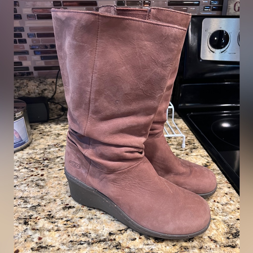 Keen Akita Brown Mid Height Leather Boots Size 7.5